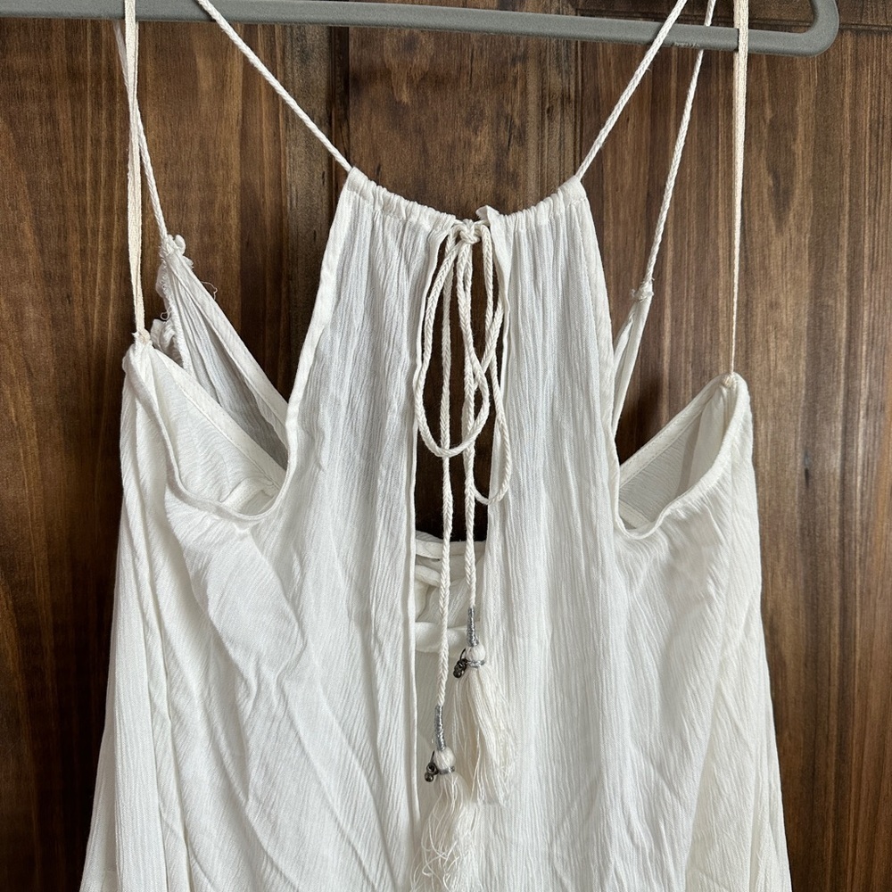 Free People Cream Ruffled Midi Dress - Picture 5 of 9